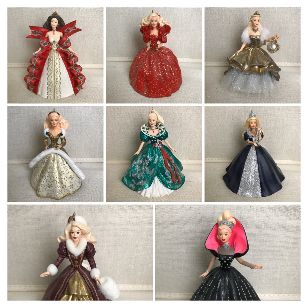 Hallmark Ornaments Holiday Barbie Lot of 8